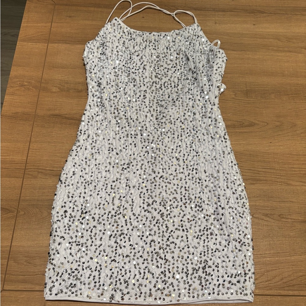 Silver Sequin Dress